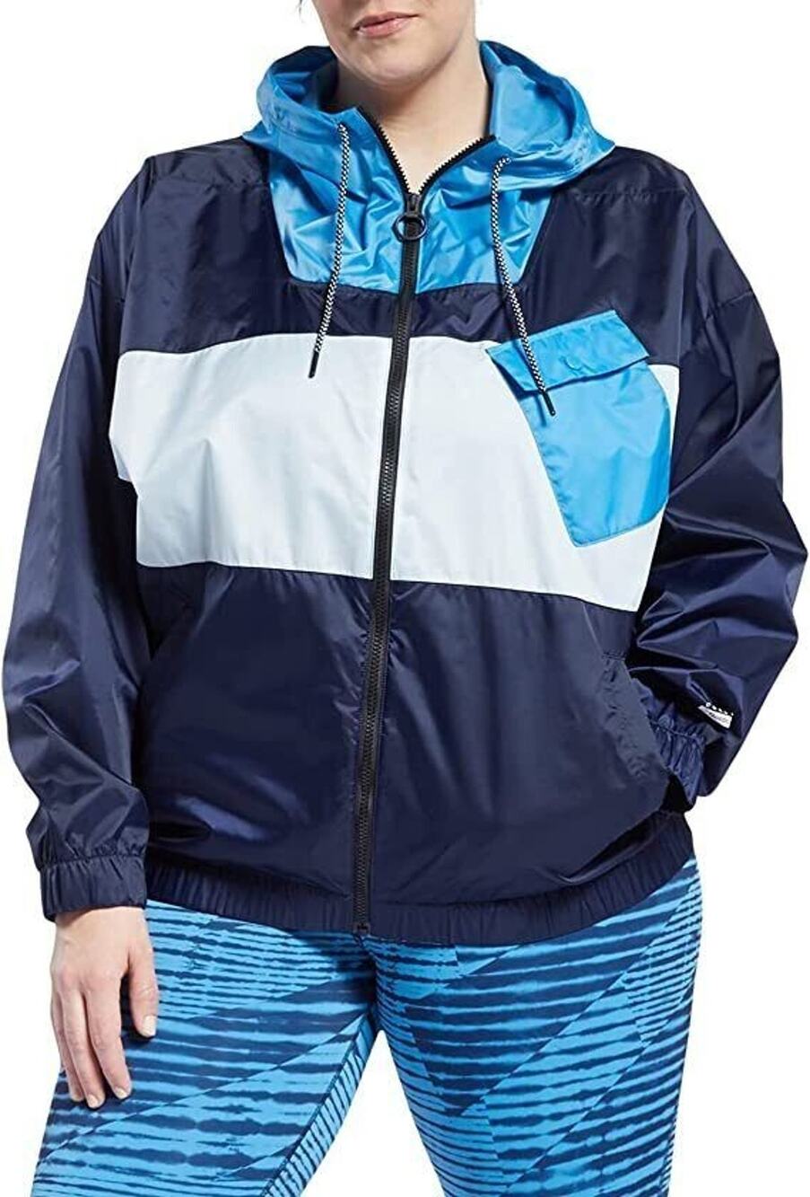 Reebok Jacket Women's Medium Vector Navy AM Color Blocke New